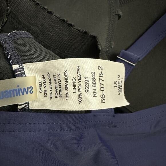 Swimsuits For All Womens One Piece Swim Suit Size 18 Blue Purple High Neck - Picture 8 of 8